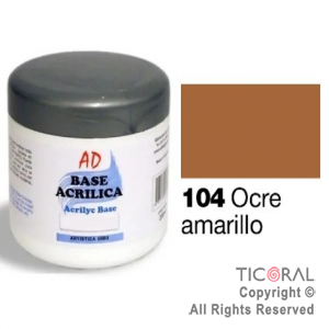 BASE ACRILICA AD 104 OCRE AMARILLO 200ML X 3 UNIDADES